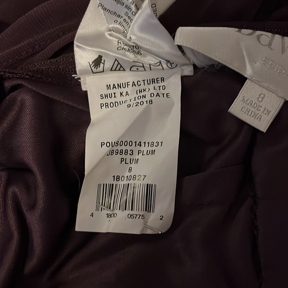 GIRLS DAVIDS BRIDAL BEAUTIFUL PLUM PURPLE SPAGHETTI STRAPS LONG FORMAL DRESS - Picture 10 of 10